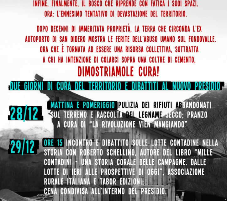 Deux jour de discussion et de cure de la terre à l’ex Autoport de San Didero