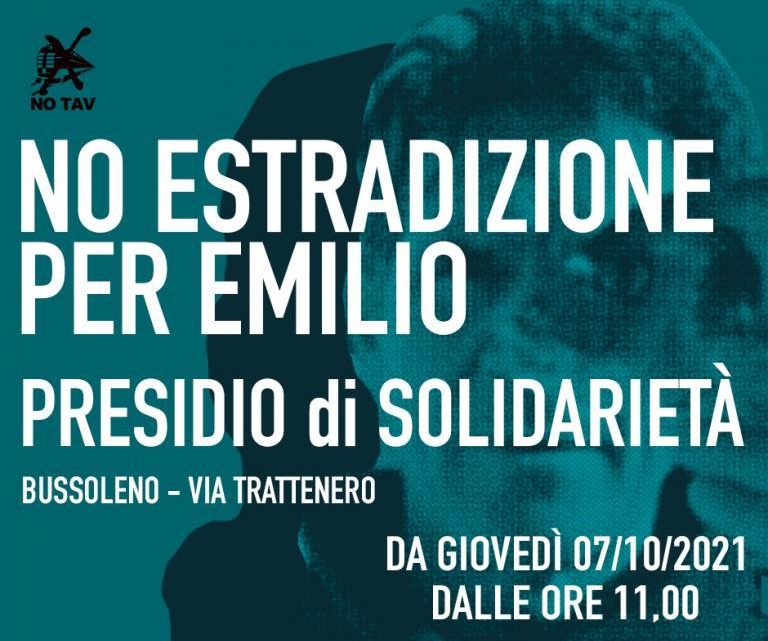 PRESIDIO PERMANENTE SOTTO CASA DI EMILIO: NO ALL’ESTRADIZIONE!