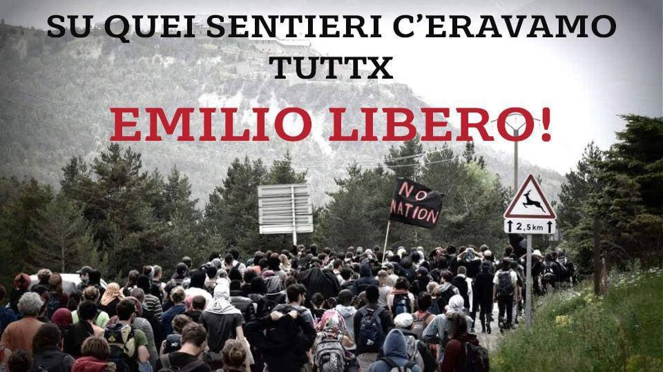 SABATO 4 DICEMBRE ORE 13 A CLAVIERE PER LA LIBERTÀ DI EMILIO E DI TUTTX